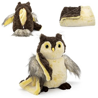 Plushible Blankie Bestie 2-in-1 Plush and Blanket Owliver the Owl