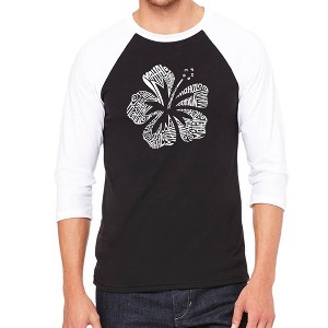 LA Pop Art Men's Raglan Baseball Word Art T-shirt - Mahalo - 1 of 4