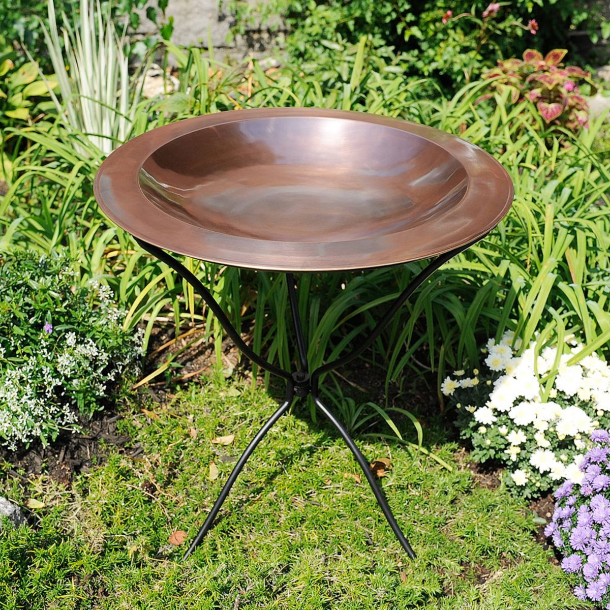 Tripod Ring Planter Stand with Removeable Ring Graphite Powder Coat Finish - Achla Designs: Weather-Resistant Iron Holder - thumbnail 6