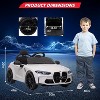 12V Licensed BMW M4 Kids Ride On Car, Electric Vehicle w/Remote Control, 3 Speeds, Bluetooth, MP3, LED Lights - 3 of 4