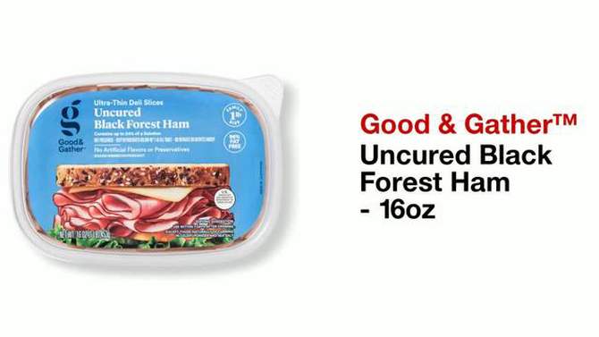 Uncured Black Forest Ham Ultra-Thin Deli Slices - 16oz - Good &#38; Gather&#8482;, 2 of 5, play video