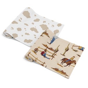 Sweet Jojo Designs Baby Boy Baby Muslin 100% Cotton Swaddle Blankets Set Wild West Cowboy Multicolor 2pc - 1 of 4