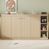 Wooden Murphy Bed With Bookshelf,Wall Bed With 3 Storage Racks,Wall Bed Murphy Bed -Maison Boucle - 2 of 4
