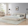 ORRD King Size Upholstered Platform Bed with Headboard, Plush Chenille Fabric, No Box Spring Needed, Solid Frame, Modern Bedroom (Beige) - 3 of 4