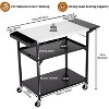 Outdoor Grill Cart Table, Pizza Oven Stand Table with 4 Wheels - 3 of 4