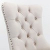Kumasinova Set of 2 Tufted Solid Wood Dining Chair, Velvet Upholstered Kitchen Chair with Chrome Stainless Steel Plating Legs & Nailhead Trim - 4 of 4