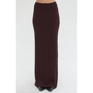 Women's Ribbed Knit Max Skirt - CRESCENT - 1 of 3