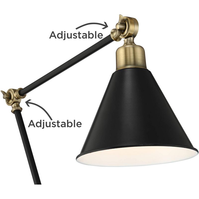 360 Lighting Modern Adjustable Floor Lamp with USB Charging Port 61" Tall Black Brass Living Room Reading, 3 of 10