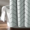 Chenille Chevron Shower Curtain Pastel Blue - Lush Décor: 100% Cotton, Machine Washable, Buttonhole Top - 4 of 4