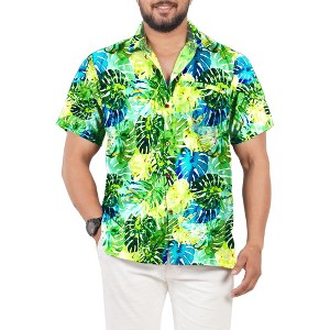 HAPPY BAY Men's Hawaiian Shirt Pocket Collar Summer Beach Shirts for Men - 1 of 4