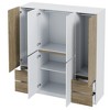 TIRAMISUBEST 6-Doors Wooden Wardrobe Storage for Bedroom - Mobile Lateral Filing Cabinet Locking Wheels Adjustable Shelf - 4 of 4