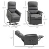 Electric Power Lift Recliner Chair for Elderly, Fabric Lift Chair with Remote Control, Side Pockets for Living Room, Gray - 3 of 4