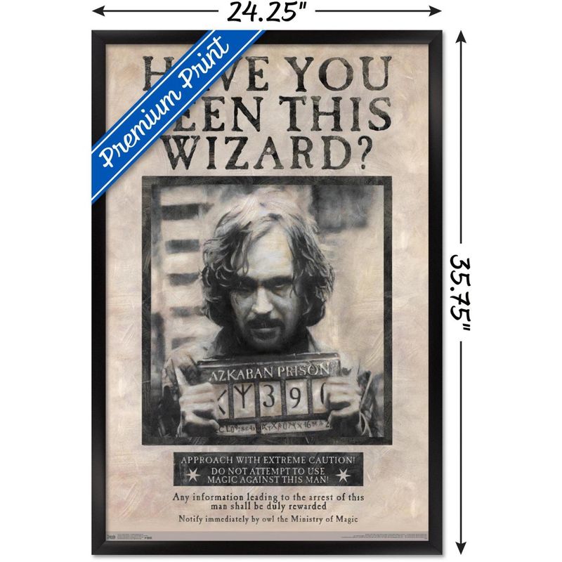 Trends International The Wizarding World: Harry Potter - Sirius Black Wanted Poster Framed Wall Poster Prints, 3 of 7