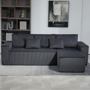 Modular Sectional Sofa Couch, Full Foam Comfy Upholstered Cloud Couch for Living Room, Modern Couch Floor Lounge Sofa, Soft Corduroy Fabric Sleeper - 1 of 4