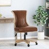 PU Leather Swivel Office Chair with Rubberwood Frame,Adjustable Height,Rolling Caster Office Chair for Home Conference Room-Coolbibila - 2 of 4