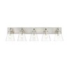 Harper 5-Light Dimmable Vanity Light - Elegant Steel Bath Fixture with Clear Glass Shades - 4 of 4