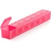 BUG HULL Weekly Pill Organizer, Travel Pill Organizers, 7 Day Pill Box, Medicine Pill Case for Vitamins, Supplements, 2 Packs (Black+White) - 2 of 4