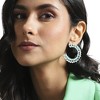 SOHI Women's Mint Green Crystal Bar Hoop Earrings - 4 of 4