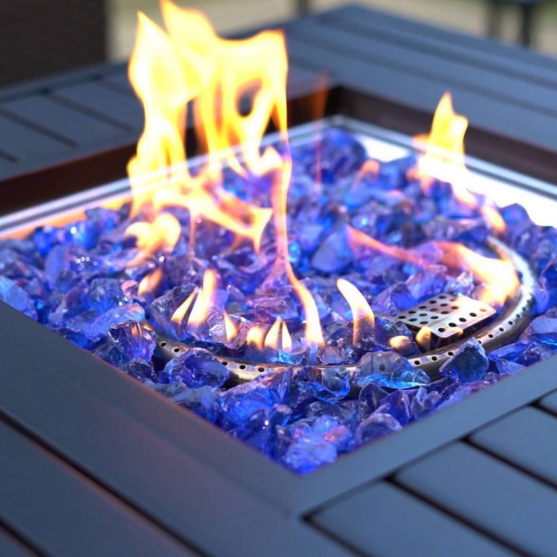 Captiva Designs Metal Gas Square Outdoor Fire Pit Table With Lid Black, 3 of 8