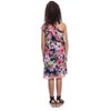 24seven Comfort Apparel Girls Blue Floral One Shoulder Ruffle Knee Length Dress - 3 of 4