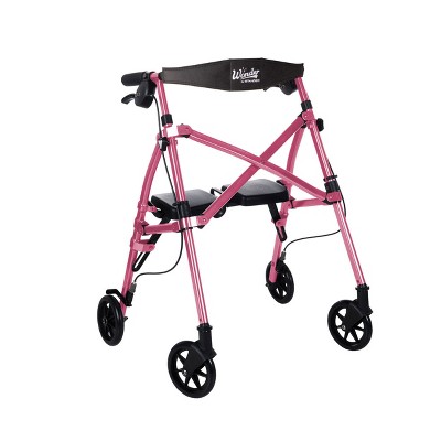 Stander Wonder Rollator, Lightweight 4- Wheel Folding Walker with Seat