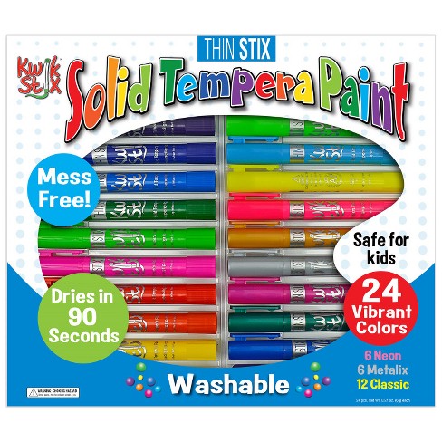 The Pencil Grip Kwik Stix - 12 Pennarelli A Tempera Solidi Bianchi - Asciugatura Rapida In 90 Secondi, Senza Acqua, Lavabili E Atossici