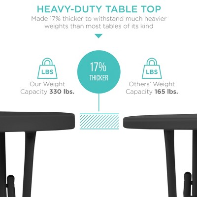 Black Round Metal Folding Table for Indoor Outdoor Use