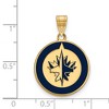 Black Bow Jewelry 14k Yellow Gold Plated Sterling Silver Winnipeg Jets NHL Large Pendant - 2 of 3