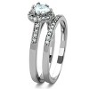Slickblue Women’s CZ Halo Ring, Heart Center Stone, Accent Band, Polished Stainless Steel, Valentine’s Style, Size 5-11 - 4 of 4