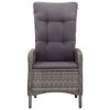 Bistro Set Grey Poly Rattan 3 Piece Set Height-Adjustable vidaXL - 4 of 4