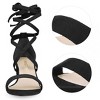 Allegra K Women's Solid Open Toe Lace Up Padded Insole Mid Chunky Heeled Sandals - 2 of 4