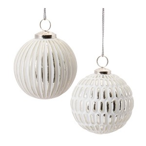 Melrose Frosted Glass Ball Ornament (Set of 6) - 1 of 4