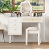 AZL1 Life Concept Vanity Table Easy Assembly Sturdy Retro Bohemian Style 4 Drawers Charging USB Port Stool for Bedroom, White, 44.1"*18.75"*10.5" - 4 of 4