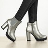Allegra K Women's Round Toe Zipper Block Heel Chelsea Ankle Boots - 2 of 4