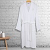 Linum Home Textiles 100% Turkish Cotton Unisex Smyrna Personalized Hotel/Spa Luxury White Bathrobe in Gray Bookman Font - 2 of 2