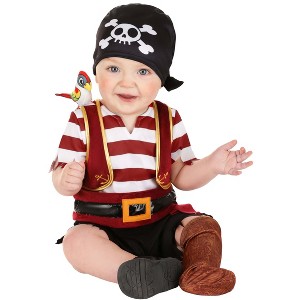 HalloweenCostumes.com Infant Pirate Costume for Halloween - Boy's Peg-Legged Bandit Outfit - 1 of 2