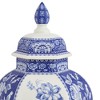 Spode Blue Italian Porcelain Vase - 15.5 Inch Statement Jar with Floral Motifs & Lid - Blue & White Classic European Style - 4 of 4