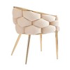 Elegant Velvet Arm Chair with Gold Legs, Modern Accent Chair with Full Back Support for Living Room, Office, Bedroom -Christopher Knight Home - 3 of 4