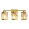 POWLIG 3-Light Gold Dimmable Vanity Light – 18.9" Modern Bathroom Fixture with Cylinder Bilayer Crystal Shade - 2 of 4