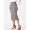 INSPIRE CHIC Women's Plaid High Waist Zipper Back Split Bodycon Midi Skirt - 3 of 4
