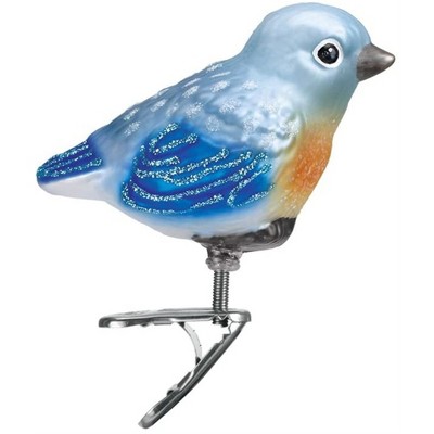 Old World Christmas Glass Blown Christmas Clip On Ornament, Baby Bluebird