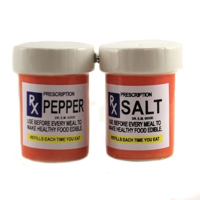 Tabletop 3.0" Magnetic Rx Salt Pepper Set/2 Prescription Bottle Pills Pacific Trading  -  Salt And Pepper Shaker Sets