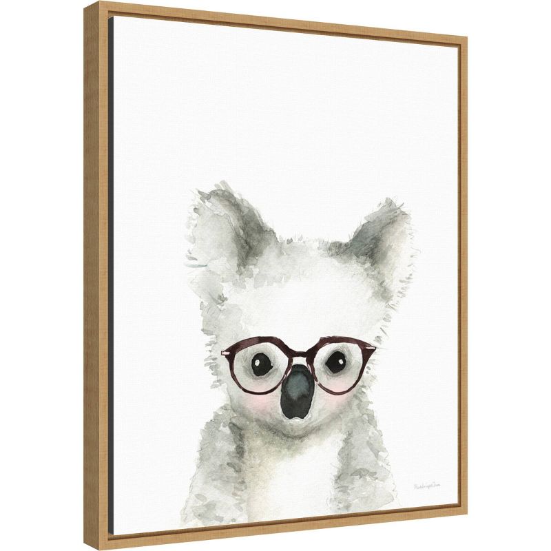 16&#34; x 20&#34; Koala in Glasses by Mercedes Lopez Charro Framed Wall Canvas - Amanti Art, 3 of 10