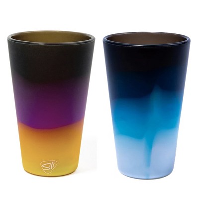 Silipint: Silicone 16 oz Pint Glass Set, 2 Pack Sun Storm & Moon Beam