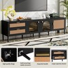 KWPZQEB Rattan TV Stand for TVs up to 80'', Entertainment Center with 3 Cabinets & 2 Drawers, Media Console Table with LED Light for Living Room - 4 of 4