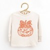 Pumpkin Doily Coquette - Youth Long Sleeve Graphic T-Shirt and Toddler Long Sleeve Graphic Tee - 2 of 3