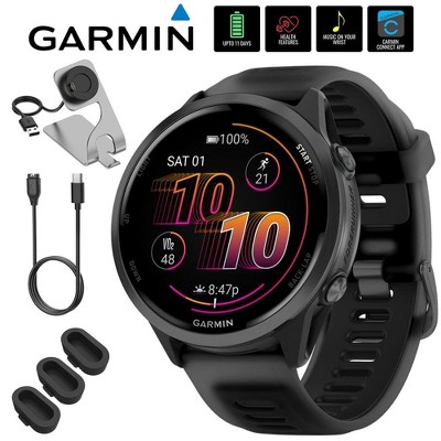 Garmin Forerunner 570 47mm GPS Smartwatch, Aluminum and Black Band + Accessories Bundle