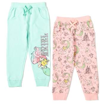 Disney Princess Moana Belle Rapunzel Jasmine Ariel Cinderella Girls 2 Pack Pants Toddler