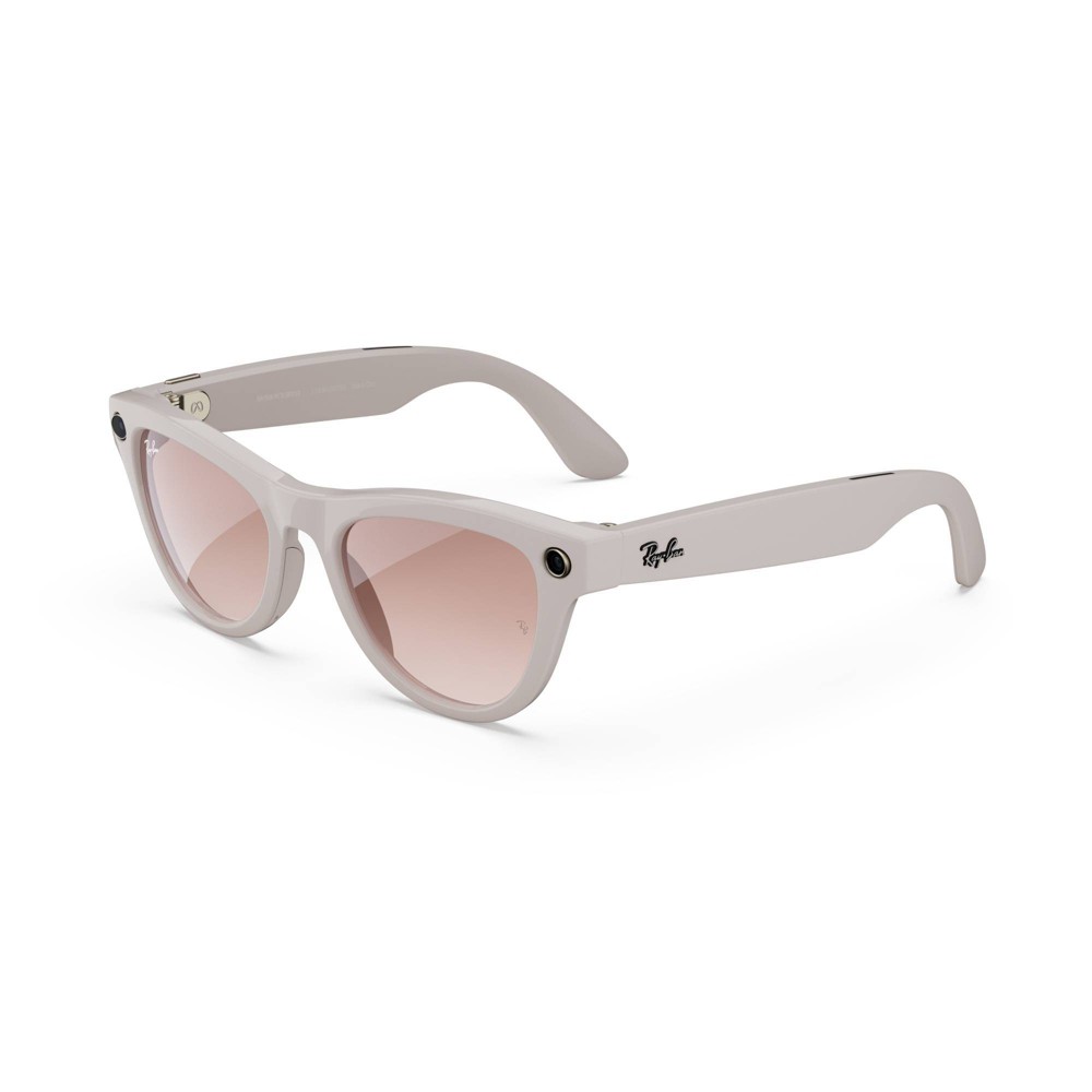 Ray-Ban Meta (Gen 1), Skyler, Shiny Warm Grey | Smart AI Glasses for Men, Women - Camera, Audio, Video Recording - Cinnamon Pink Lenses - Sunglasses