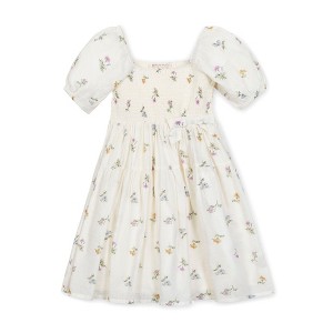 Girls' Organic Bubble Sleeve Smocked Dress, Kids - 1 of 3